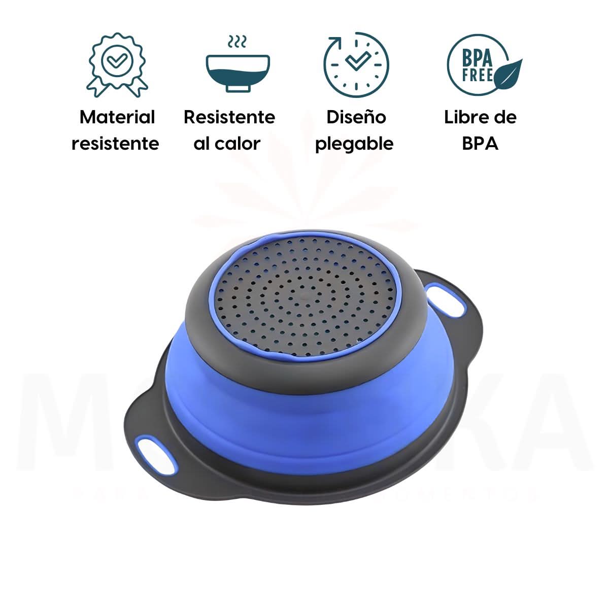 Colador Plegable Azul