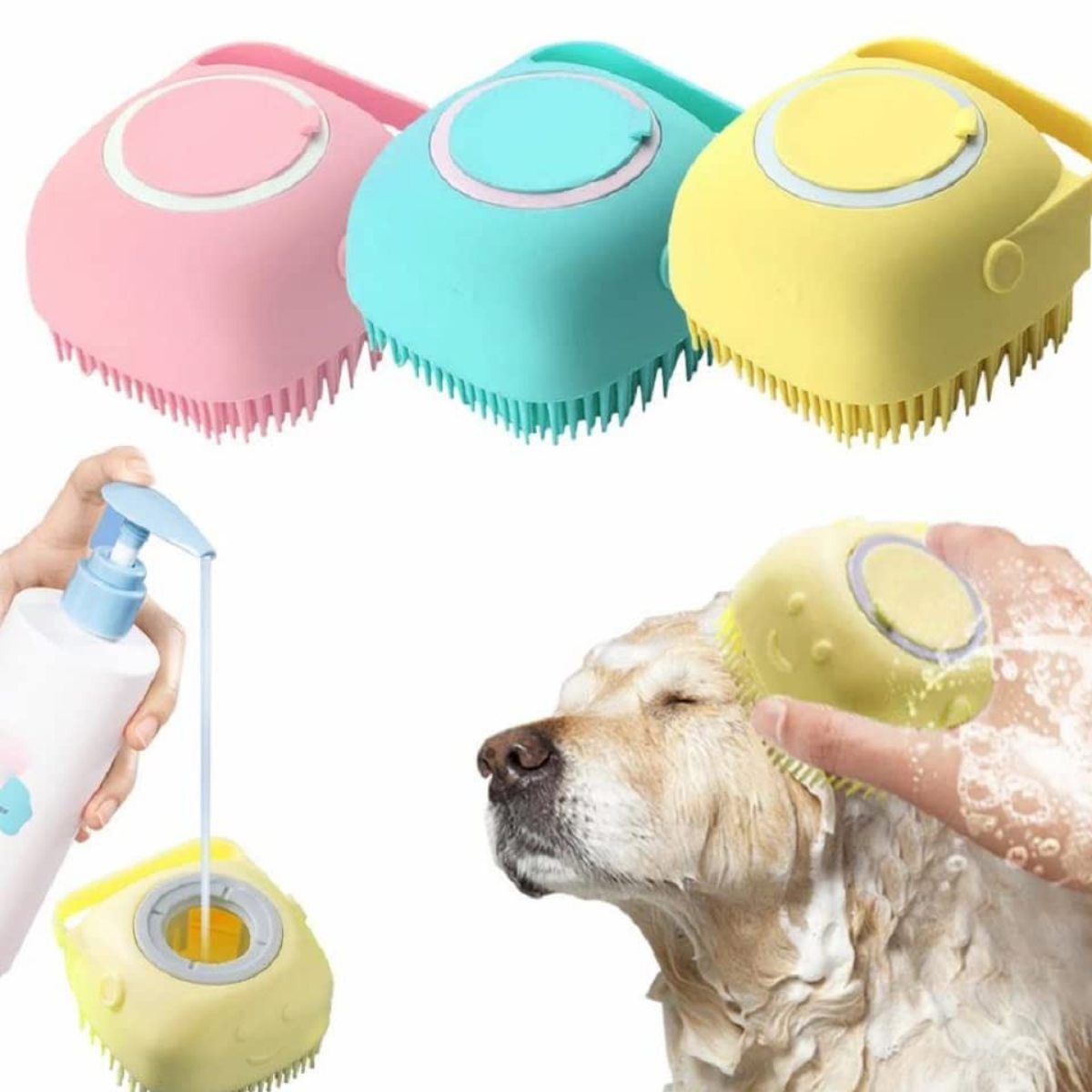 Cepillo Jabonero Masaje Para Mascota