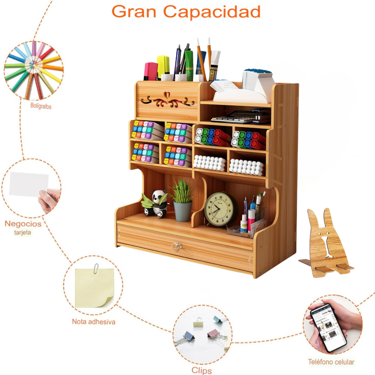 Organizador Escritorio de Madera