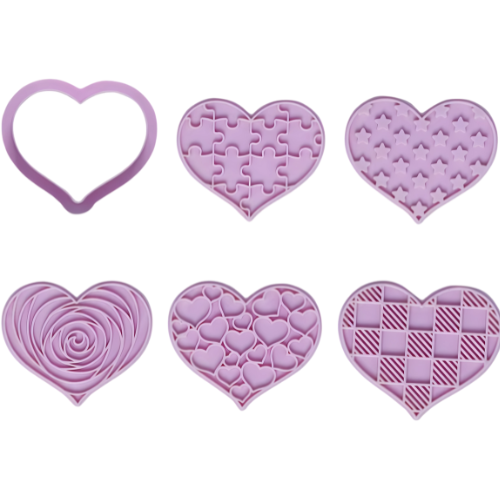 Set de 6 Cortadores de Galletas en Forma de Corazón