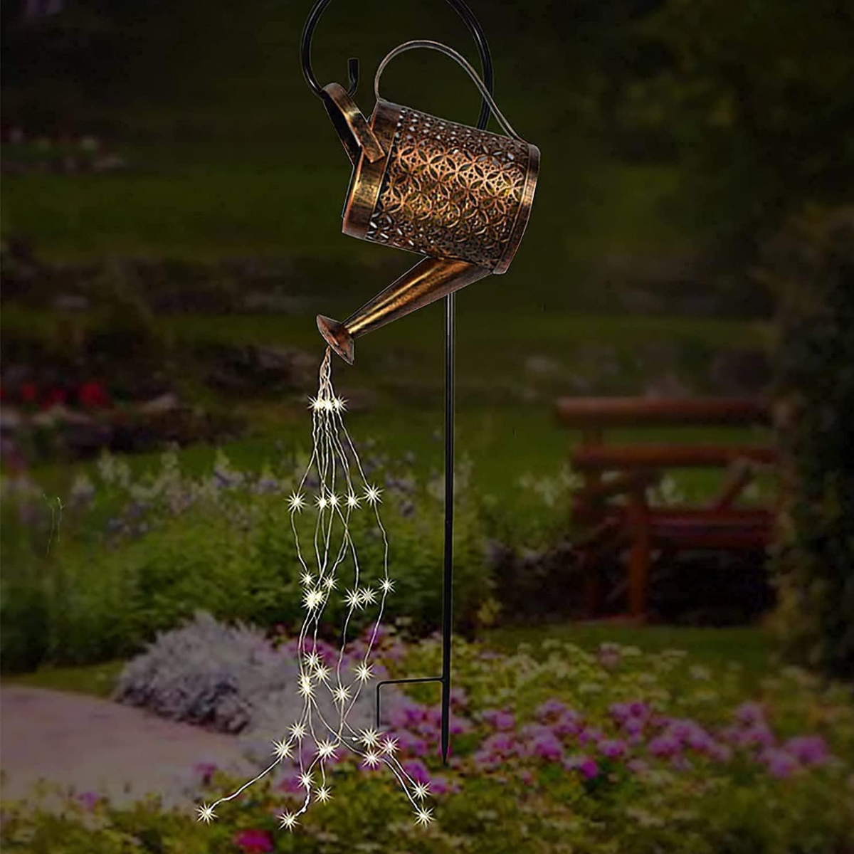 Regadera de jardín solar de luces LED