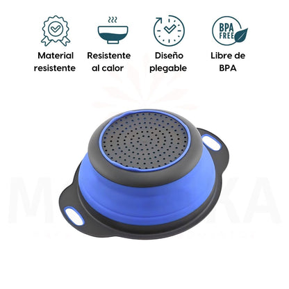Colador Plegable Azul