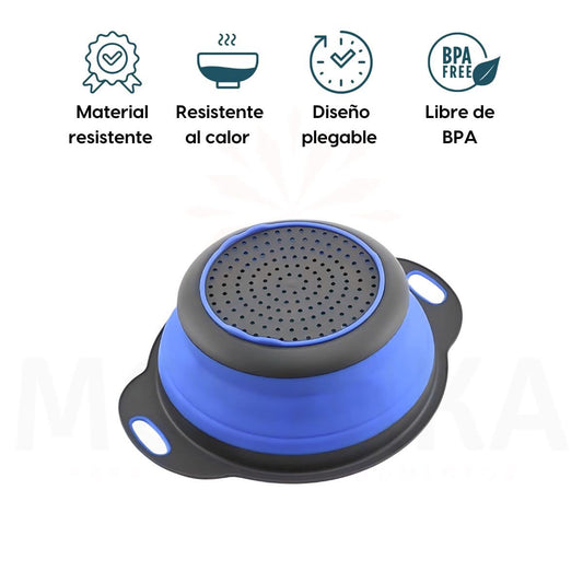 Colador Plegable Azul