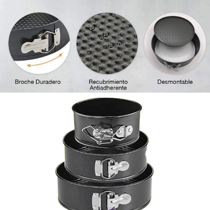 Moldes para Pasteles 3 en 1 Antiadherentes