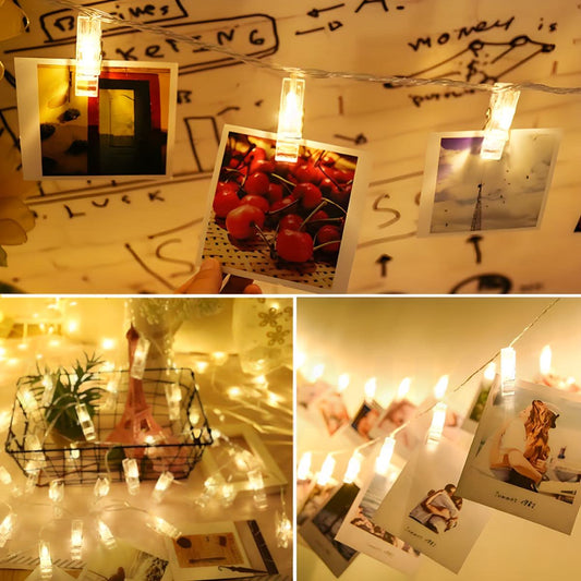 Guirnalda LED con Clips para Fotos