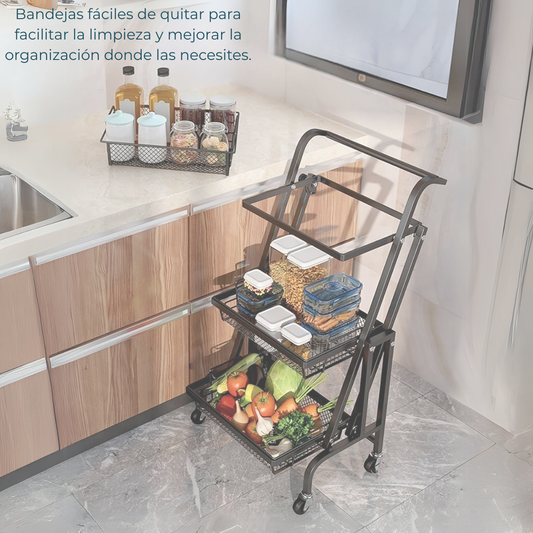 Carro Estante Organizador con Ruedas Plegable