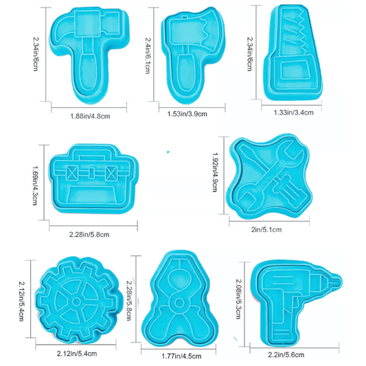 8 Cortadores de Galletas con forma de Herramientas