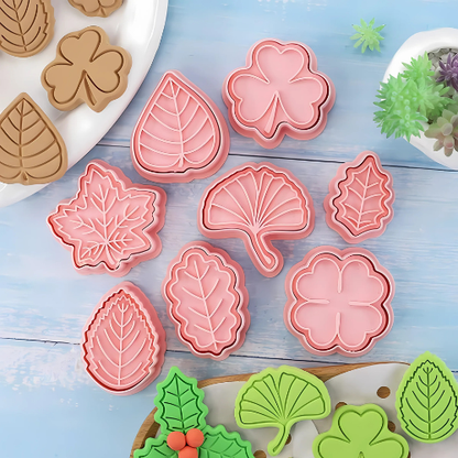 Set de 8 Cortadores de Galletas Hojas de Primavera