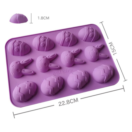 Molde de Silicona Mix Huevo y Conejos