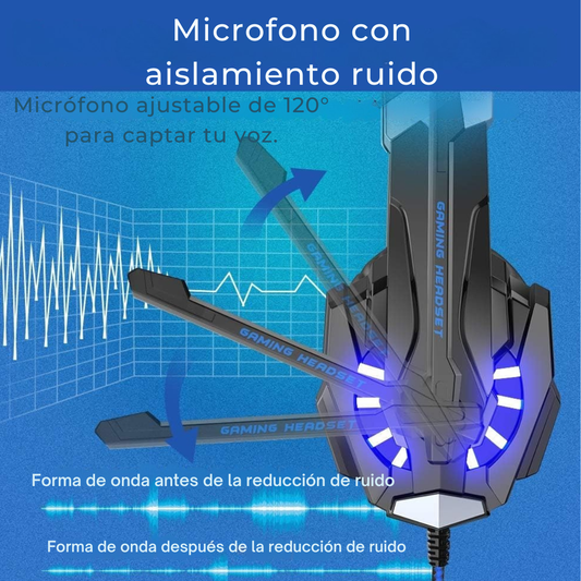 Audifonos Gamer con Micrófono y Sonido Envolvente