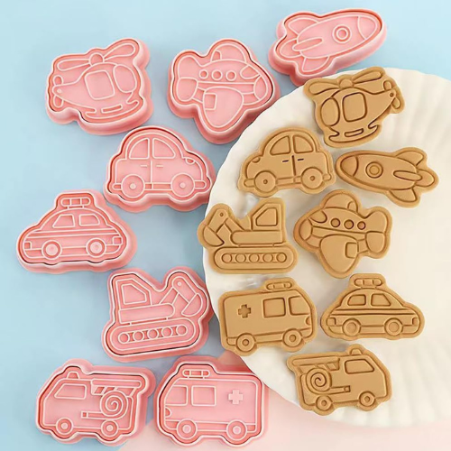 Set de 8 Cortadores de Galletas con Formas de Vehículos