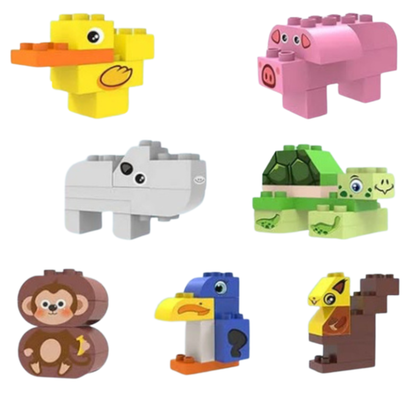 Mesa de Juegos Portátil 2 en 1 – Construcción y Animales
