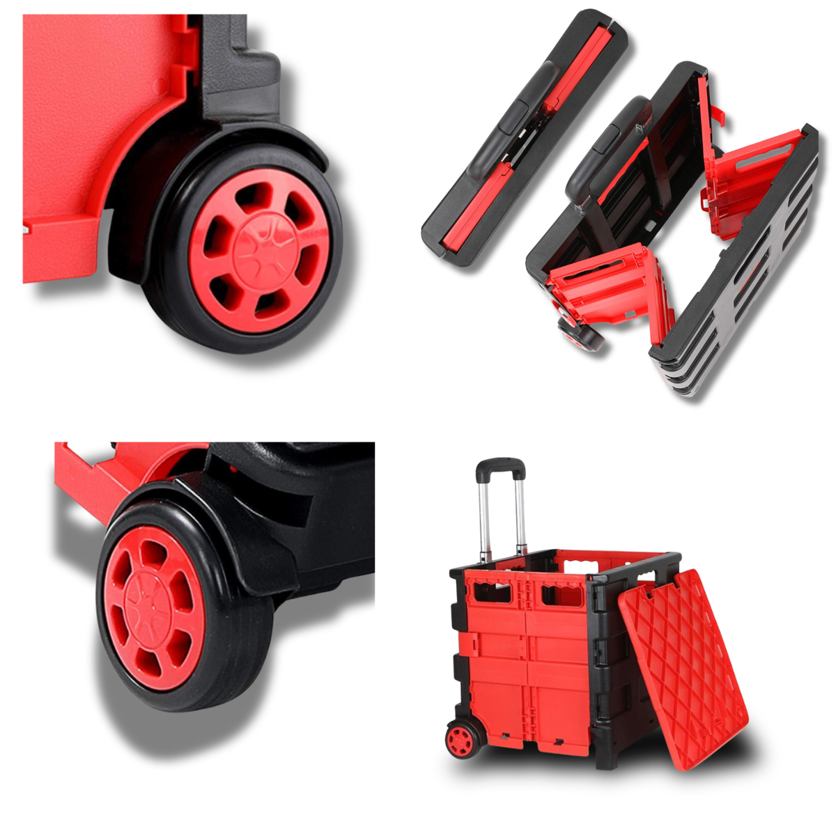 Carrito Plegable de Mercado Rojo