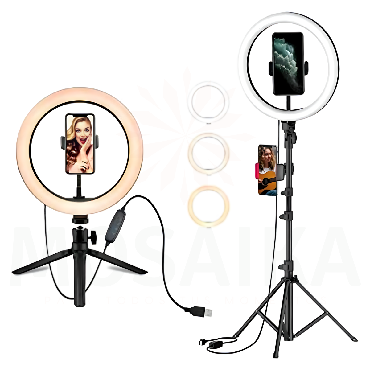 Aro de Luz LED 26 cm Trípode 2.1 M