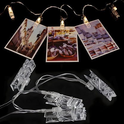 Guirnalda LED con Clips para Fotos