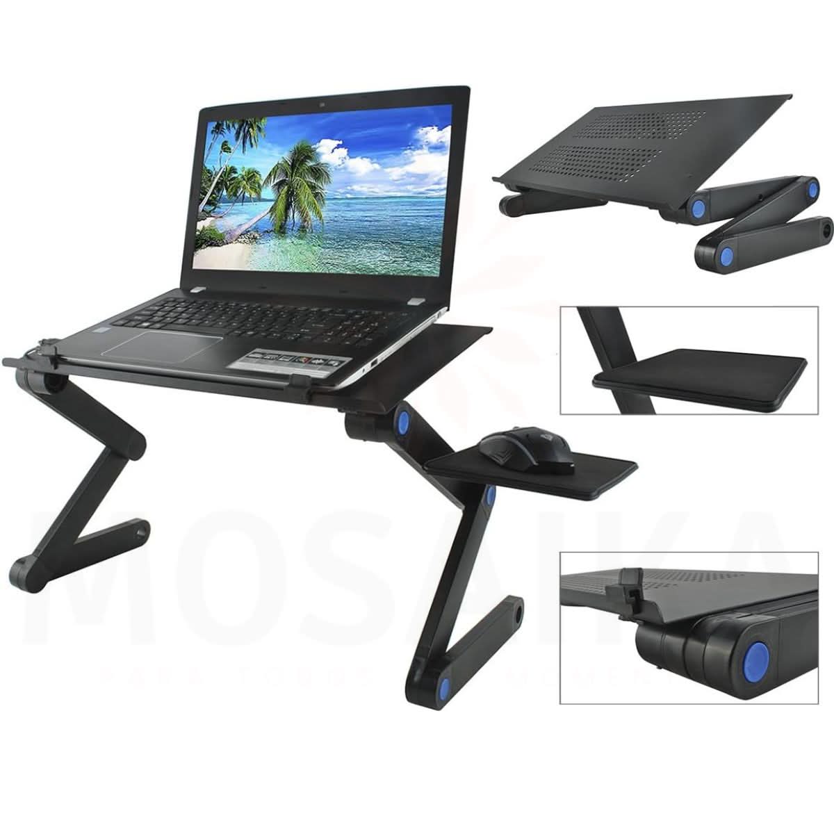 Mesa Portátil de Metal para Laptop – Ajustable y Duradera