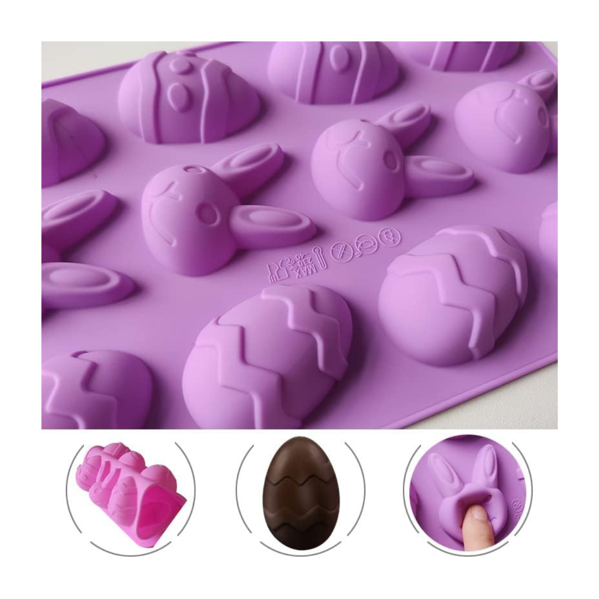 Molde de Silicona Mix Huevo y Conejos