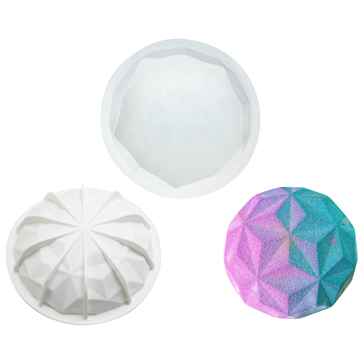 Molde Silicona Semi-Domo Diamante