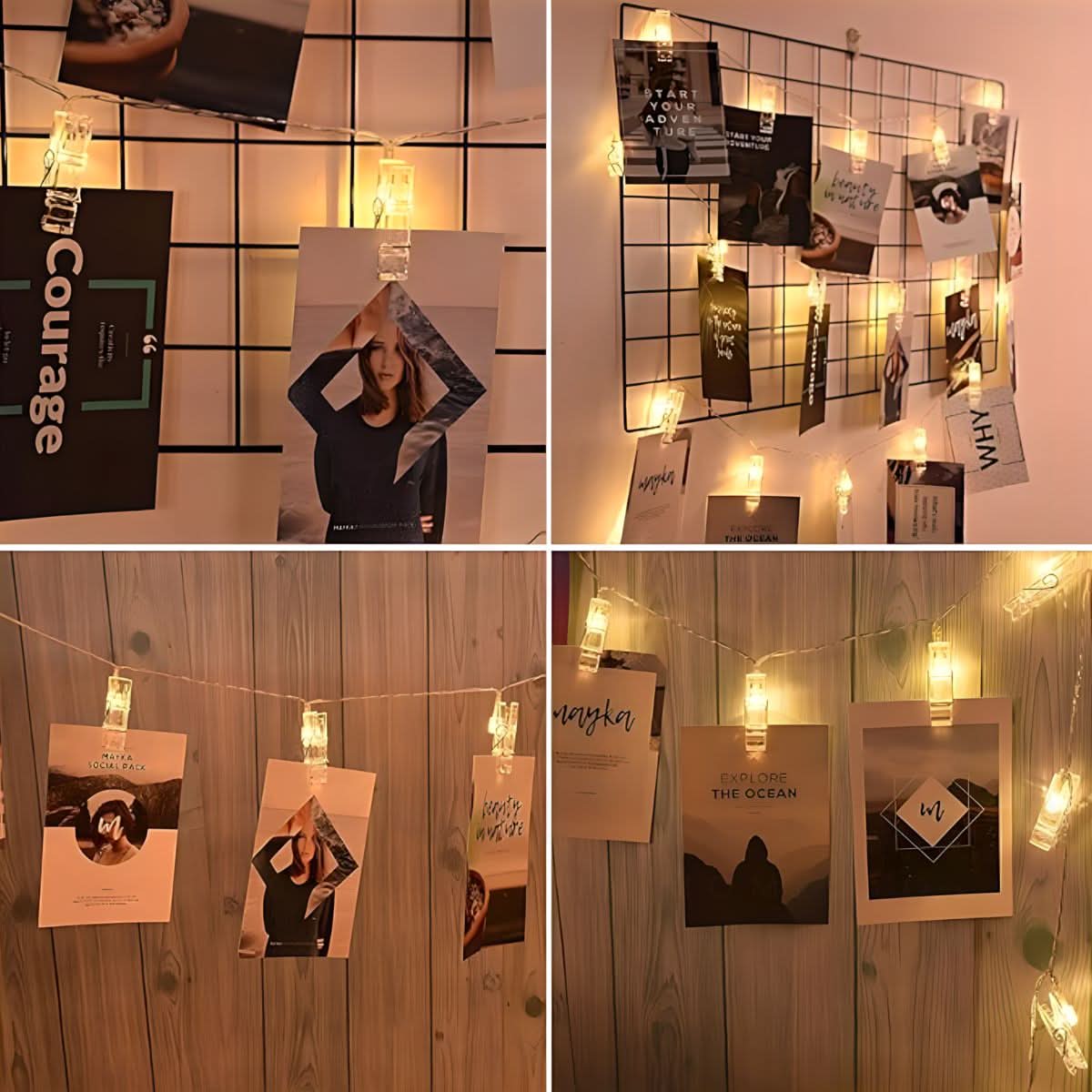 Guirnalda LED con Clips para Fotos