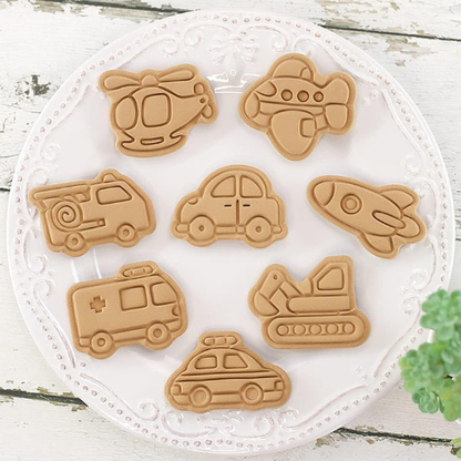 Set de 8 Cortadores de Galletas con Formas de Vehículos