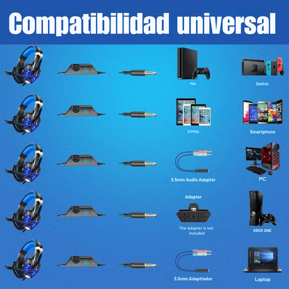 Audifonos Gamer con Micrófono y Sonido Envolvente