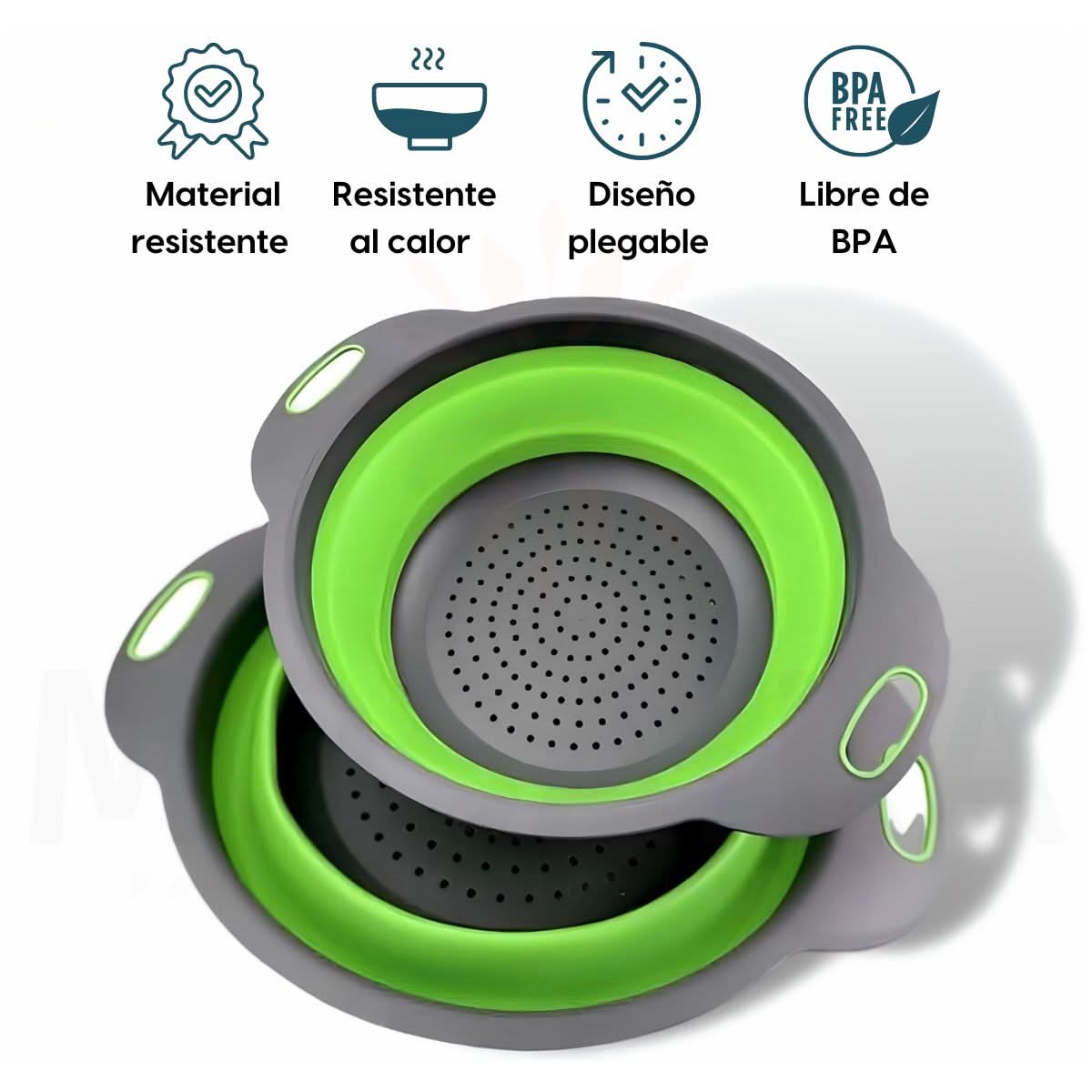 Colador Plegable Verde