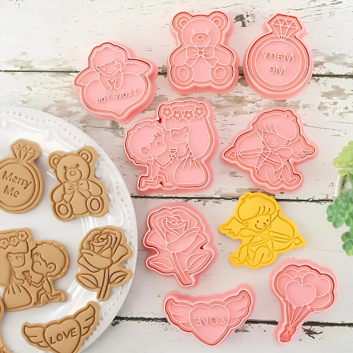 Set de 8 Cortadores de Galletas San Valentín