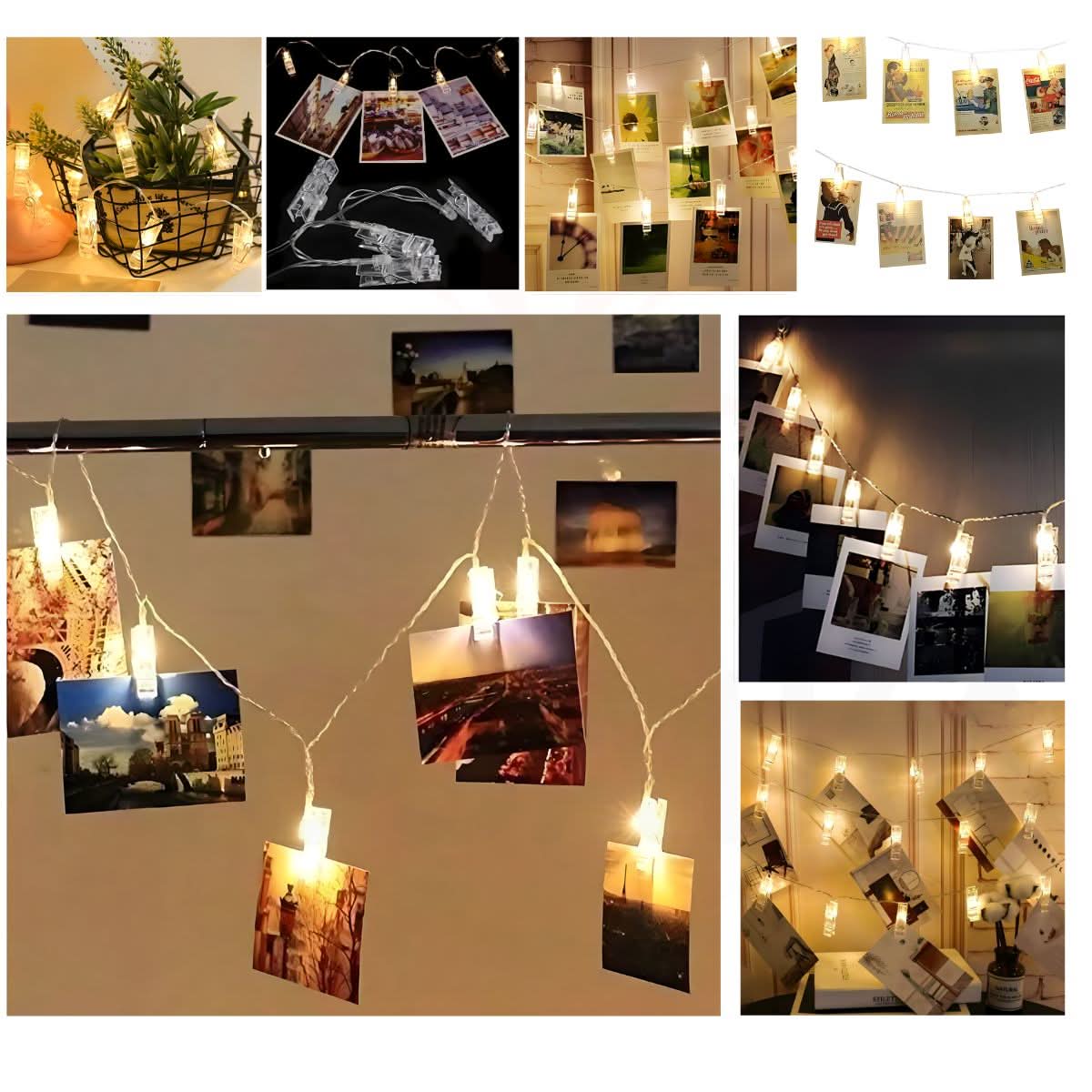 Guirnalda LED con Clips para Fotos