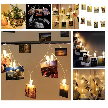 Guirnalda LED con Clips para Fotos