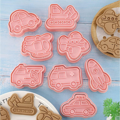 Set de 8 Cortadores de Galletas con Formas de Vehículos